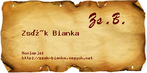 Zsák Bianka névjegykártya