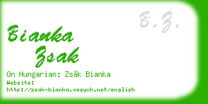 bianka zsak business card