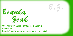 bianka zsak business card